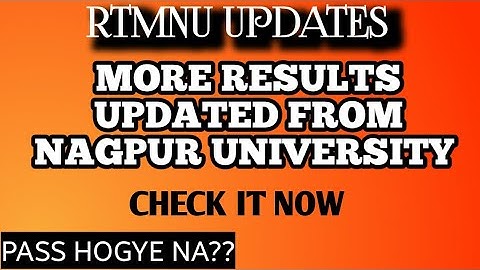 RESULTS Latest Updates From RTMNU | 7 Nov Results Updated | Check It Now! |Nagpur University |