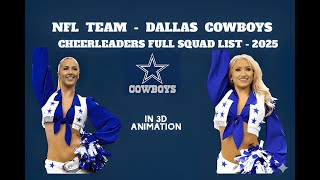 NFL TEAM DALLAS COWBOYS CHEERLEADERS FULL SQUAD LIST - 2025