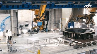 Highly automated manufacturing process for large aircraft structures in dry CFRP design