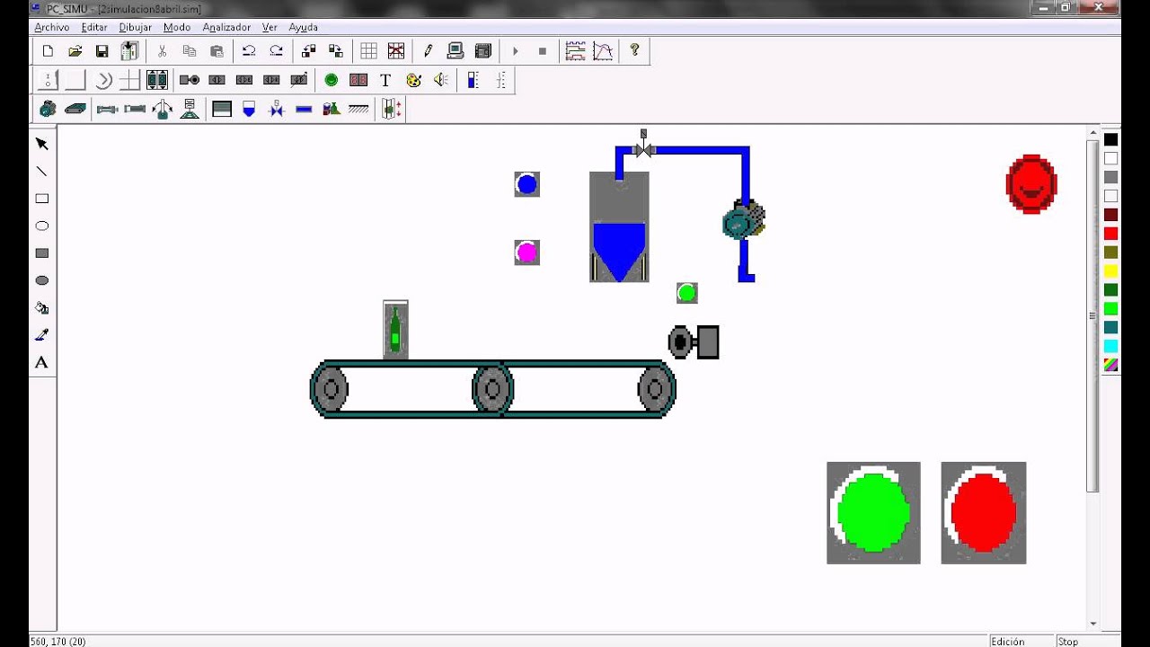 Simulación Llenado de botellas automatico - YouTube