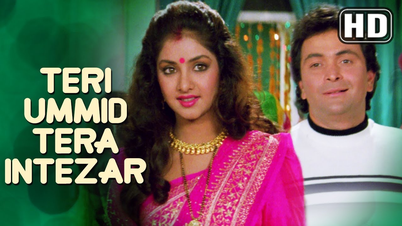 Teri Ummid Tera Intezar Karte Hai  HD   Deewana Song   Rishi Kapoor   Divya Bharti   Filmigaane