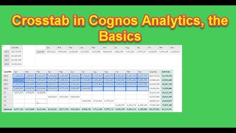 490 Crosstab in Cognos Analytics, the Basics