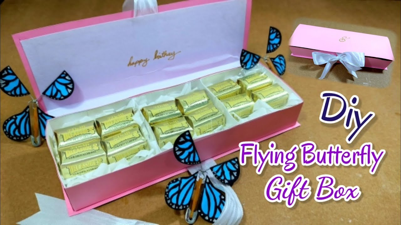 DIY : Flying Butterfly Gift Box, Surprise Birthday Gift Box