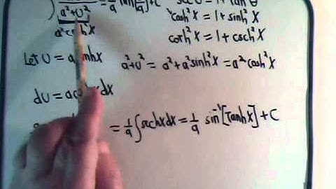 Integration With Hyperbolic Substitution Example 3 Part 2