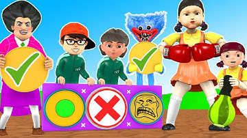 Squid Game (오징어 게임) vs Scary Stranger 3D Trying Honeycomb Candy Shape Challenge in Boxing Game