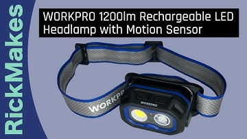 WORKPRO 1200lm Rechargeable LED Headlamp with Motion Sensor