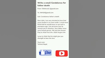 write a email Condolence for father death #english #email #civilserviceexam #upsc #religion