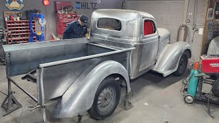 Headboard fabrication + application... 1935 Plymouth truck