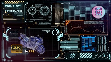 NEOMOTOR: A Sci-Fi Holographic Bike Show (technical) | 4K HUD Tech Animation | 60FPS