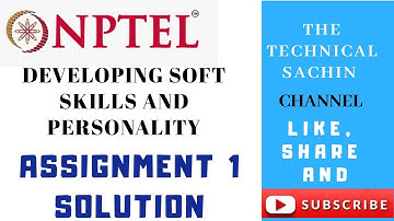 NPTEL Developing Soft Skills and Personality|| Assignment-1 Solution||Week 1||Online Courses 2020