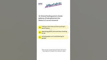 NMC CBT Exam Prep: MCQs Overview Chap 2 Test 2 Q12 #nmc #cbt2exam https://youtu.be/4lIrJJUnj7c