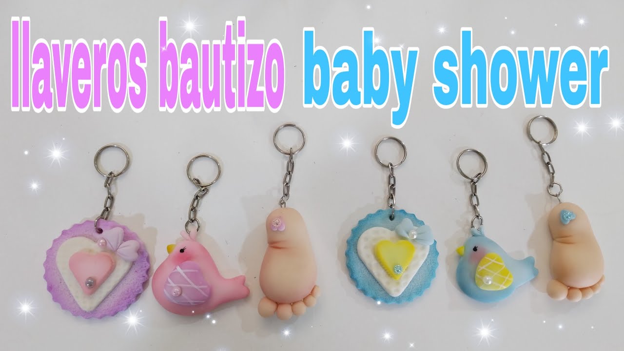 Llaveros de Porcelana Fria | Bautizo | baby shower | ideas faciles |  Manualidades Faciles - YouTube