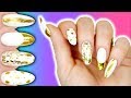 1 FOIL - 5 EASY DESIGNS!! 32¢ ALIEXPRESS GOLD NAIL FOIL TUTORIAL