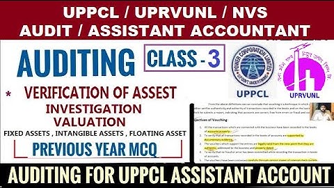 Auditing for UPRVUNL, UPPCL class 3 , verification of assets  for uppcl assistant accountant, ro,aro