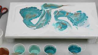 (615) Double Open Cup Pour With Turquoise And Copper