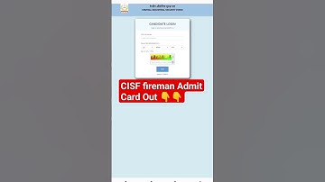 CISF Fireman Admit Card Out | CISF fireman Exam Date Out | CISF Syllabus, Exam Pattern | #cisf