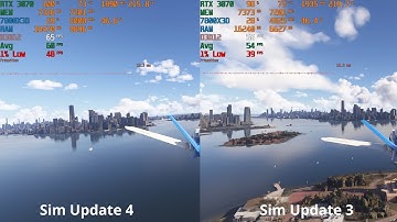 MSFS 2024 Sim Update 4 VS Sim Update 3 Benchmark Side by Side Comparison NYC #Simupdate4 #msfs2024