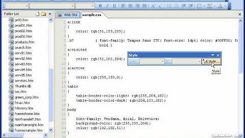 FrontPage Tutorial Editing Style Sheets Microsoft Training Lesson 15.3