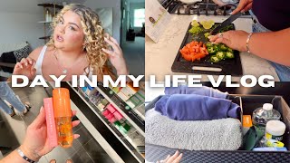 tight curls tutorial, trunk organization, cook with me | day in my life vlog