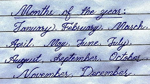 Months of the year in cursive handwriting|How to write Name of months in Cursive writing #Months