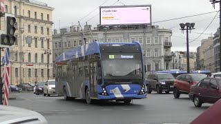 На нерегулируемом перекрёстке: троллейбус "Авангард" ВМЗ-5298.01 №3611 на Невском пр., фев.2024г.