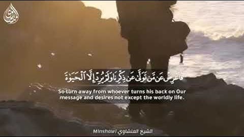فاعرض عن من تولى عن ذكرنا مقطع جميل للشيخ المنشاوي سوره النجم