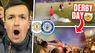 CRAZY ATMOSPHERE on DERBY DAY at CREWE vs STOCKPORT 🧨