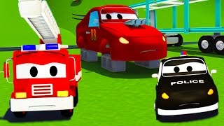 A Super Patrulha: caminhão de bombeiro & carro de polícia e os pneus roubados de Jerry na AutoCity