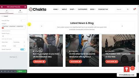 Chakta - Editing Post Grid Section With Elementor