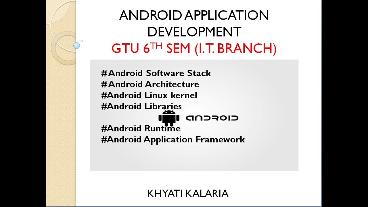 Android Architecture | Linux kernel | Libraries | Android Runtime ...