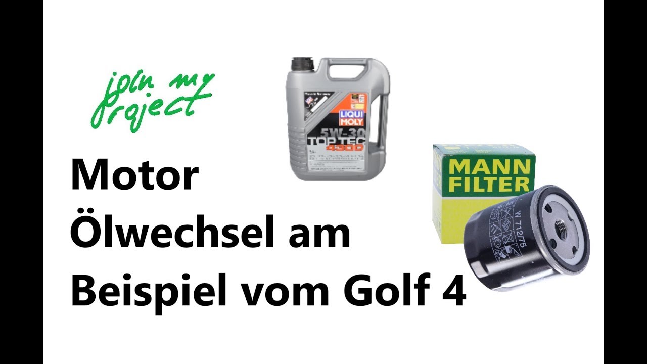 Olwechsel Einfach Selber Machen Vw Golf 4 Anleitung Tutorial Youtube