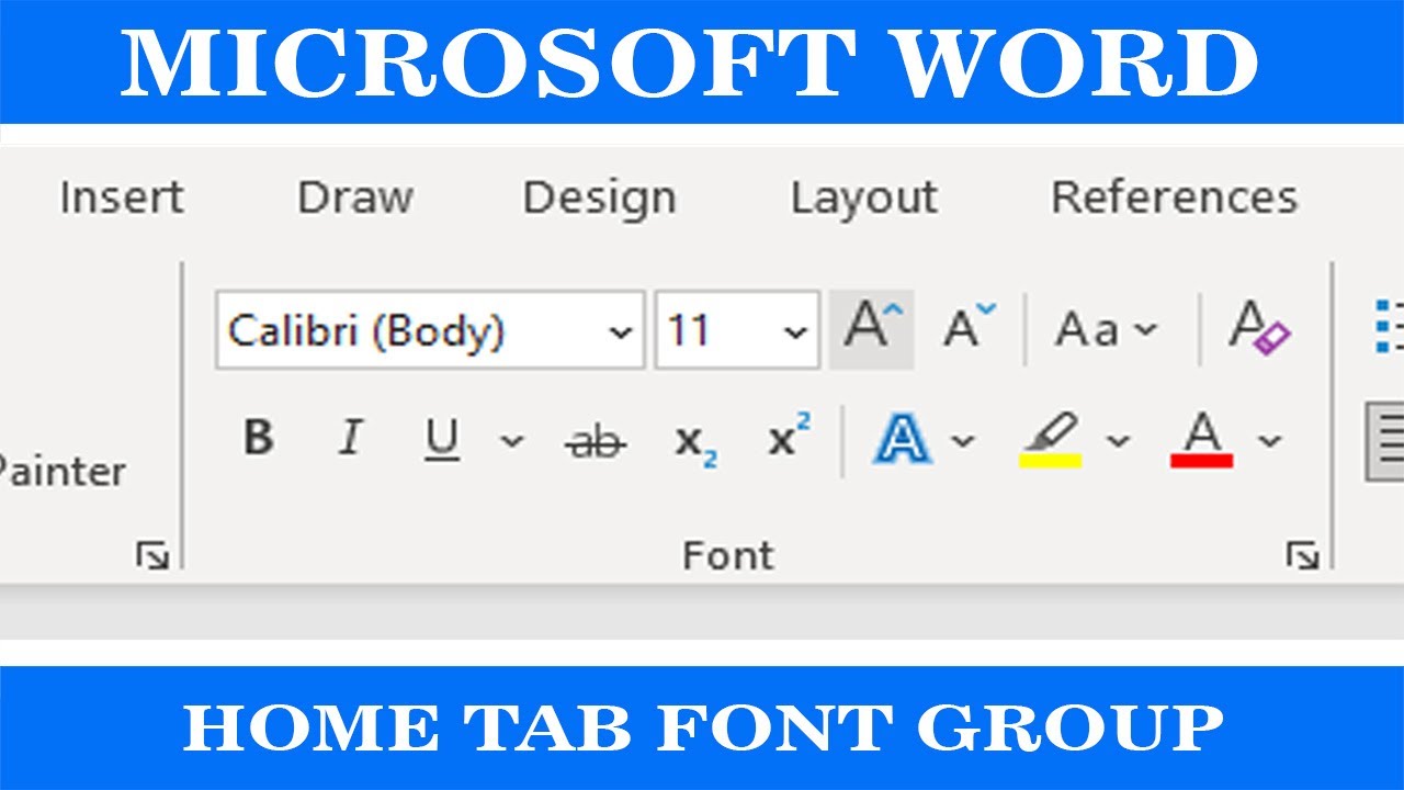 HOME TAB FONT GROUP OPTION YouTube