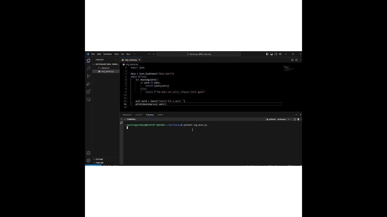 LESSON 3 ON THE APPLICATION OF PYTHON: ENGLISH DICTIONARY - YouTube