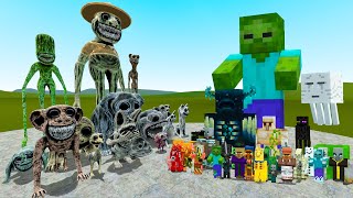 NEW ALL HOSTILE MINECRAFT MOBS VS ALL ZOONOMALY MONSTERS In Garry's Mod