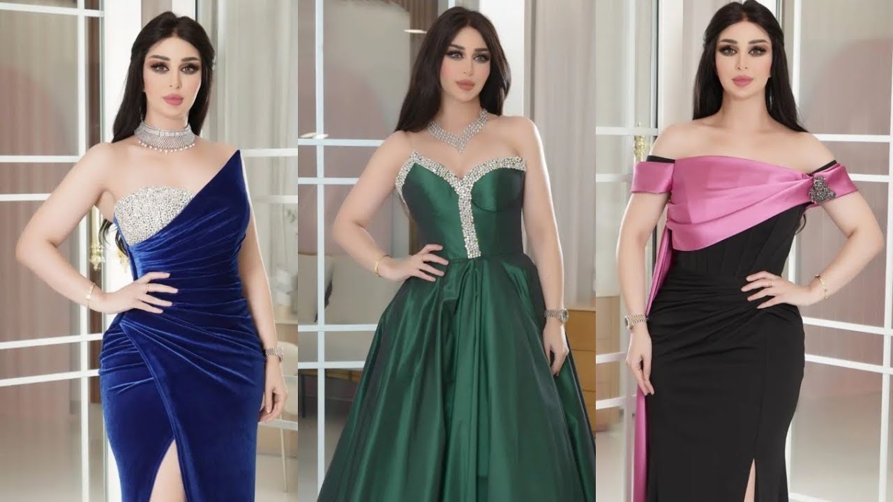 أجمل تصاميم من فساتين سهرة طويلة مخمل للمناسبات و السهرات الخاصة - 2023  Best Evening Dresses - YouTube