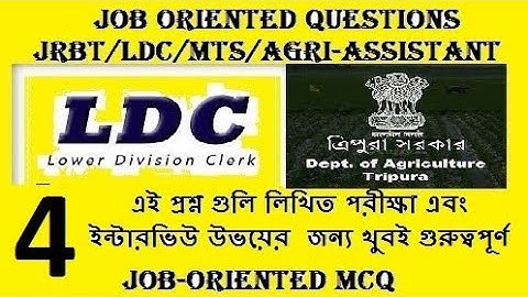Job Oriented questions||Part-4||JRBT,LDC,MTS,Agri Assistant,Junior operator
