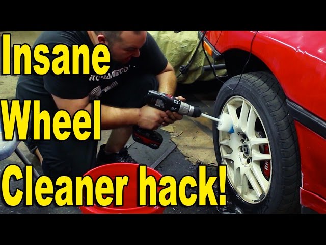 Reviewing wheel cleaning brush drill attachment! How to speed up cleaning  wheels and tires. 