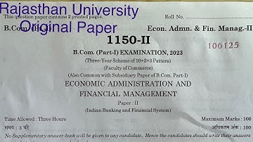 B.com 1st year exam paper 2023 | Indian Banking and Financial System | Dr. Ruchi Khandelwal