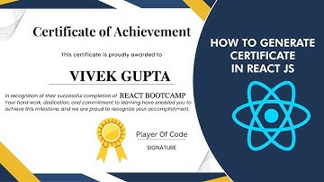 How to Generate Certificate in React JS || React JS Tutorial 2024