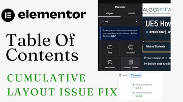 Elementor Table Of Contents Cumulative Layout Shift (CLS ) issue Fix