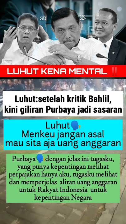 Luhut Kena Mental #luhut #purbaya #bahlil #menkeu #viral #trending #update #shortsviral #shortvideo