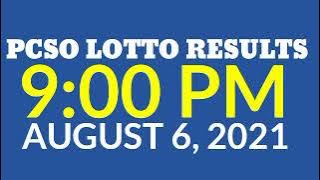 9pm Lotto Result Today August 6, 2021 (FRIDAY) PCSO TODAY