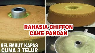 CARA BUAT CHIFFON CAKE PANDAN 3 TELUR EKONOMIS + ANTI GAGAL DAN AMBLAS SELEMBUT KAPAS, WAJIB DICOBA!