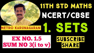 11th Maths Ex.1.5(3)(i to v) CBSE/NCERT Taking the sets of natural nos as universal set, write down