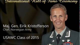 International Hall of Fame Induction - Maj. Gen. Eirik Kristoffersen, Chief of Staff Norwegian Army