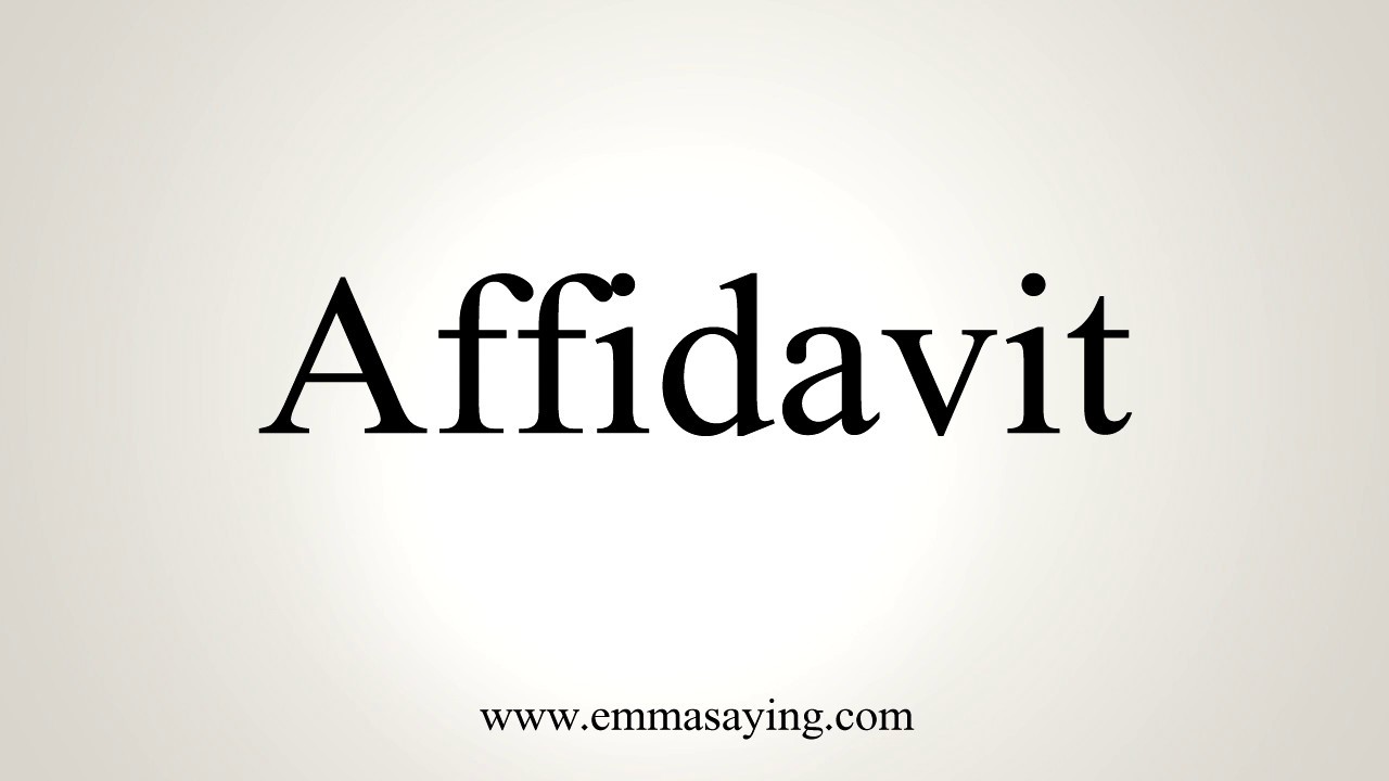 How To Pronounce Affidavit How To Pronounce Affidavit