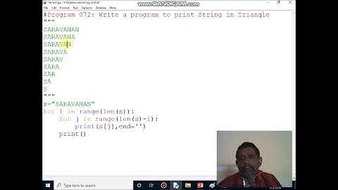 Write a program to print String in Triangle