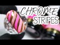 Chrome Candy Cane Stripes! | Easy Nail Art Tutorial | Chrome Nails