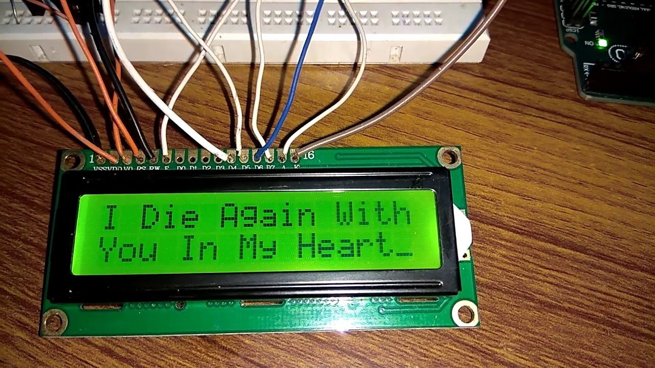 Arduino lcd display song lyrics