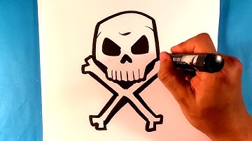 How to Draw Jolly Rogers Skull - Halloween Drawings